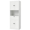 Tall Bathroom Cabinet Freestanding Storage Cabinet with 4 Doors and 1 Drawer-White