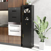 Tall Bathroom Cabinet with Drawer 2 Doors and 3 Adjustable Shelves-Black