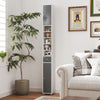 180CM Tall Freestanding Bathroom Cabinet with 2 Doors and 1 Drawer-Gray & White