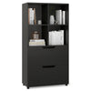 130CM 5-Tier Tall Freestanding Bookshelf for Living Room-Black