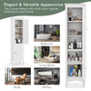 Tall Narrow Bathroom Cabinet-White