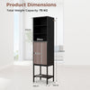 Tall Storage Cabinet with Adjustable Shelf and Bottom Storage-Black