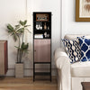 Tall Storage Cabinet with Adjustable Shelf and Bottom Storage-Black