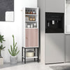 Tall Storage Cabinet with Adjustable Shelf and Bottom Storage-White