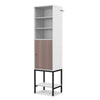 Tall Storage Cabinet with Adjustable Shelf and Bottom Storage-White