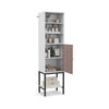 Tall Storage Cabinet with Adjustable Shelf and Bottom Storage-White