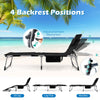 Tanning Chair with Face Arm Holes and 4-Level Backrest with Head Pillow-Black