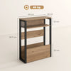 HOMCOM Industrial-Style Side Table - Black/Walnut Brown