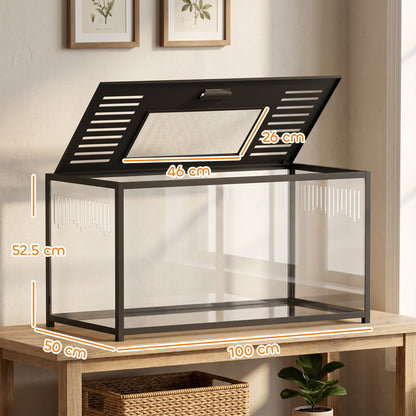PawHut Large Hamster Cage, Chewproof Metal Rat Cage with Openable Top for Syrian Dwarf Hamster, Gerbil, 100 x 50 x 52.5 cm