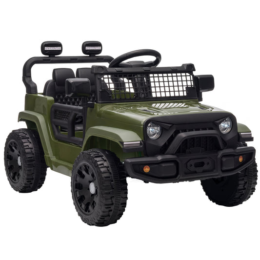 AIYAPLAY 12V Electric Car for Kids with Remote in Dark Green