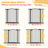 PawHut Metal 74-100cm Adjustable Pet Gate Safety Barrier w/ Auto-Close Door Black