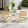 Teak Wood Outdoor Reclining Chair Natural Mid Century Accent Chair Set of 2