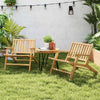 Teak Wood Outdoor Reclining Chair Natural Mid Century Accent Armchair