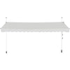 Telescopic Awning Sun Shade with Manual Crank Handle-Beige