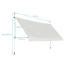 Telescopic Awning Sun Shade with Manual Crank Handle-Beige