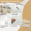 3-tier Tempered Glass Coffee Table wIth Steel Frame-Transparent