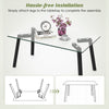 Tempered Glass Coffee Table with Metal Legs for Home Office