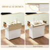 HOMCOM Rolling Kitchen Island with Drop Leaf, Kitchen Storage Cart with Drawer, Spice Rack and Towel Rack, White