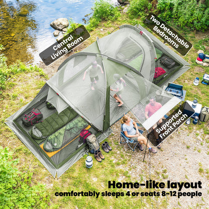 Outsunny Family Camping Tent in Green