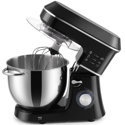 HOMCOM 7 L 1400W 6-Speed Tilt-Head Food Mixer in Black
