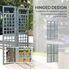 Outsunny 3-Panel Garden Privacy Screen, Freestanding Foldable Wooden Outdoor Divider/Trellis, Decorative Privacy Screen, Grey