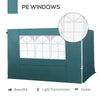 Outsunny 3 Meters Gazebo Replaceable Exchangeable Side Panel Wall Panels Walls With Window, Dark Green