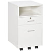 Vinsetto Lockable Two-Drawer Filing Cabinet, with Wheels - White