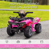 HOMCOM 6V Kids Electric Ride on Car Toddlers Quad Bike All Terrain Vehicle Toy With Music for 18-36 months Pink