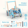 Toddler Push Walker with Adjustable Speed and Bottom Storage-Blue