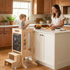 Toddler Step Stool Foldable Standing Tower with Anti-tip Feet