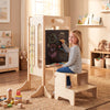 Toddler Step Stool Foldable Standing Tower with Anti-tip Feet