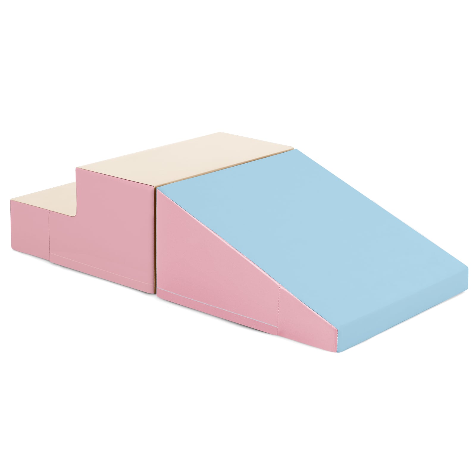 Toddler Climb and Crawl Foam Play Set-Pink & Beige