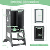 Toddler Kitchen Stool Helper with Chalkboard and Whiteboard-Grey