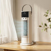 HOMCOM Tower Fan for Bedroom, 16 Inch Mist Desktop Fan with RGB Lights, 3 Speeds, 90Â° Oscillation, 10H Timer, for Home Office