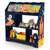 Toy Storage Organizer Display Stand with Book Shelf-Dark Blue
