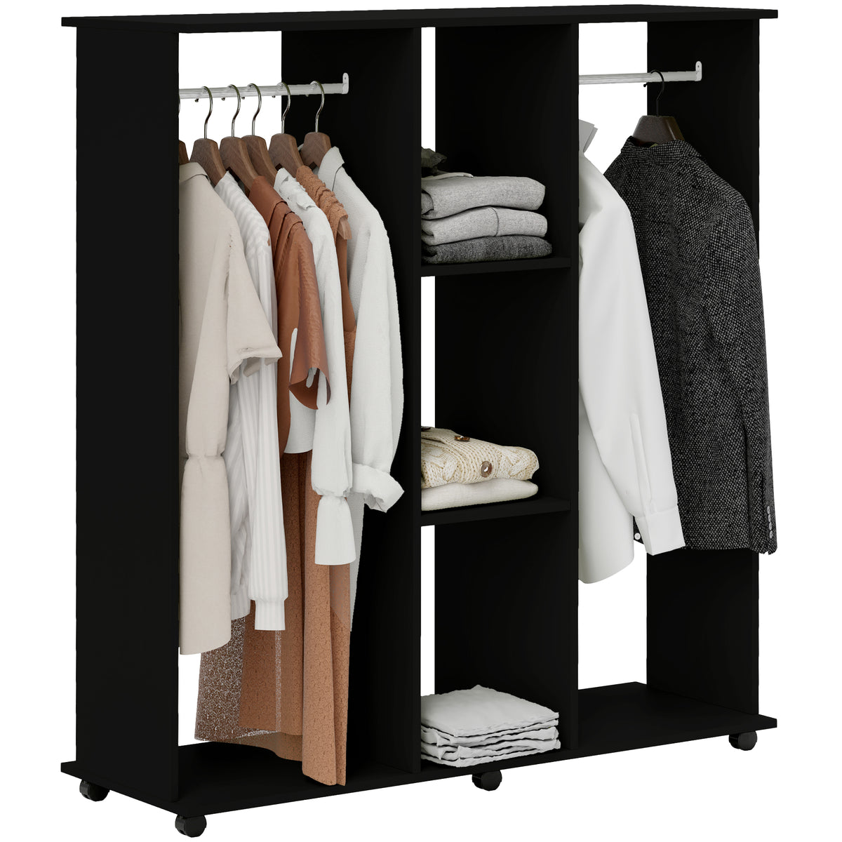 HOMCOM Open Wardrobe in Black