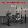 SPORTNOW Weight Bench with Two Barbell Racks, Leg Curl Machine, Preacher Curl Bench, Black