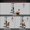 SPORTNOW Pull Up Station, Power Cage with Adjustable Seat, for Home Gym - Black