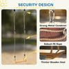 AIYAPLAY Wooden Swing Seat, Kids Swing Set with Adjustable Rope and Tree Straps, Outdoor Playground Playset for Kids