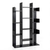 Tree Bookshelf Corner Books Storage Organizer with 13 Open Shelves-Black