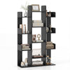 Tree Bookshelf Corner Books Storage Organizer with 13 Open Shelves-Black