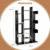 Tree Bookshelf Corner Books Storage Organizer with 13 Open Shelves-Black