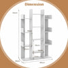 Tree Bookshelf Corner Books Storage Organizer with 13 Open Shelves-Grey