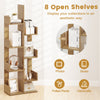 Tree-Shaped Bookshelf with 8 Storage Shelves-Natural