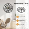 Tree of Life Non-Ticking Metal Wall Clock for Living Room Bedroom Kitchen-Black