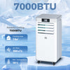 HOMCOM 7000 BTU Air Conditioning Unit, 3-in-1 Portable Air Conditioner, Dehumidifier, Cooling Fan with Remote Control, LED Display, 2 Speeds, 24H Timer, Window Venting Kit, 15mÂ²