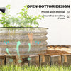 Outsunny Set of 2 Raised Garden Bed, Metal Planter Box with Safety Edging, Easy-to-assemble Stock Tank, Cream White
