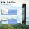 HOMCOM Ice Cooling Tower Fan, Water Conditioner Evaporative Air Cooler Unit with 4 Modes, 3 Speed, Remote Control, Timer, Oscillating for Home Bedroom, Black