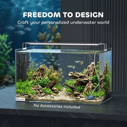 PawHut Fish Tank Bare Glass for DIY Glass Aquarium with Protective Base Mat 43L Transparent for Fish Shrimps