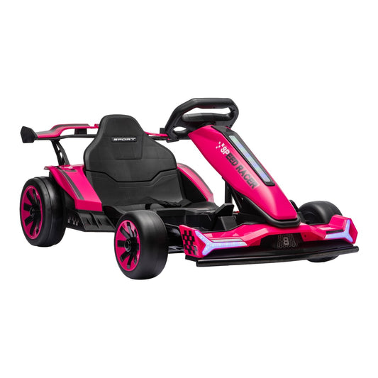 AIYAPLAY 24V Electric Go Kart in Pink